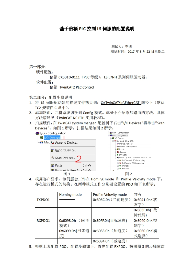 基于倍福PLC控制LS伺服配置说明