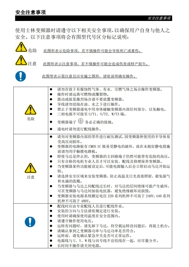 士林SS2系列变频器说明书V1.08
