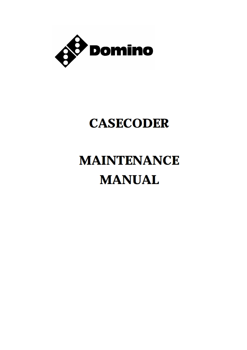 多米诺DominoCaseCoderMaintenanceManual喷码机操作与维修手册含电路图
