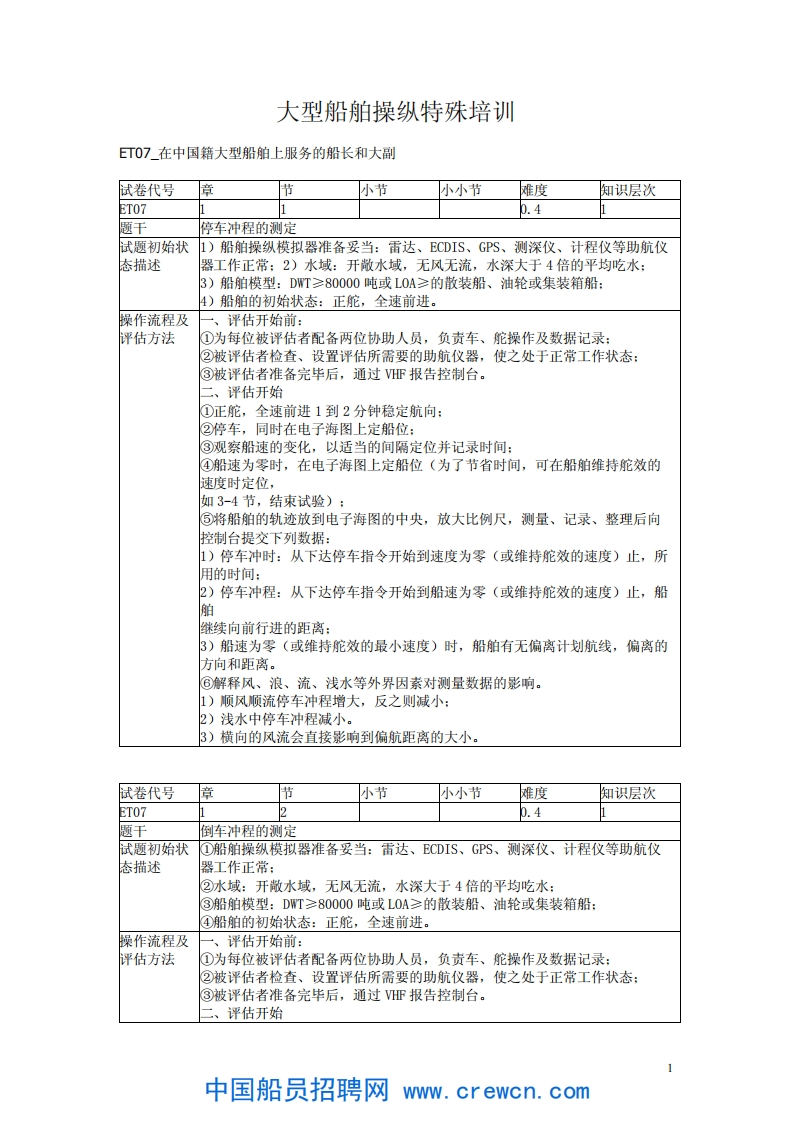 大型船舶操纵特殊培训