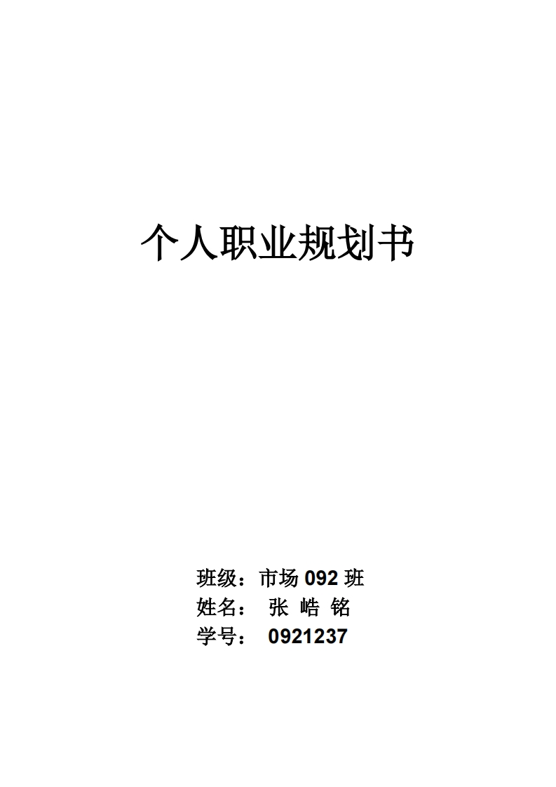大学生市场营销专业职业生涯规划书