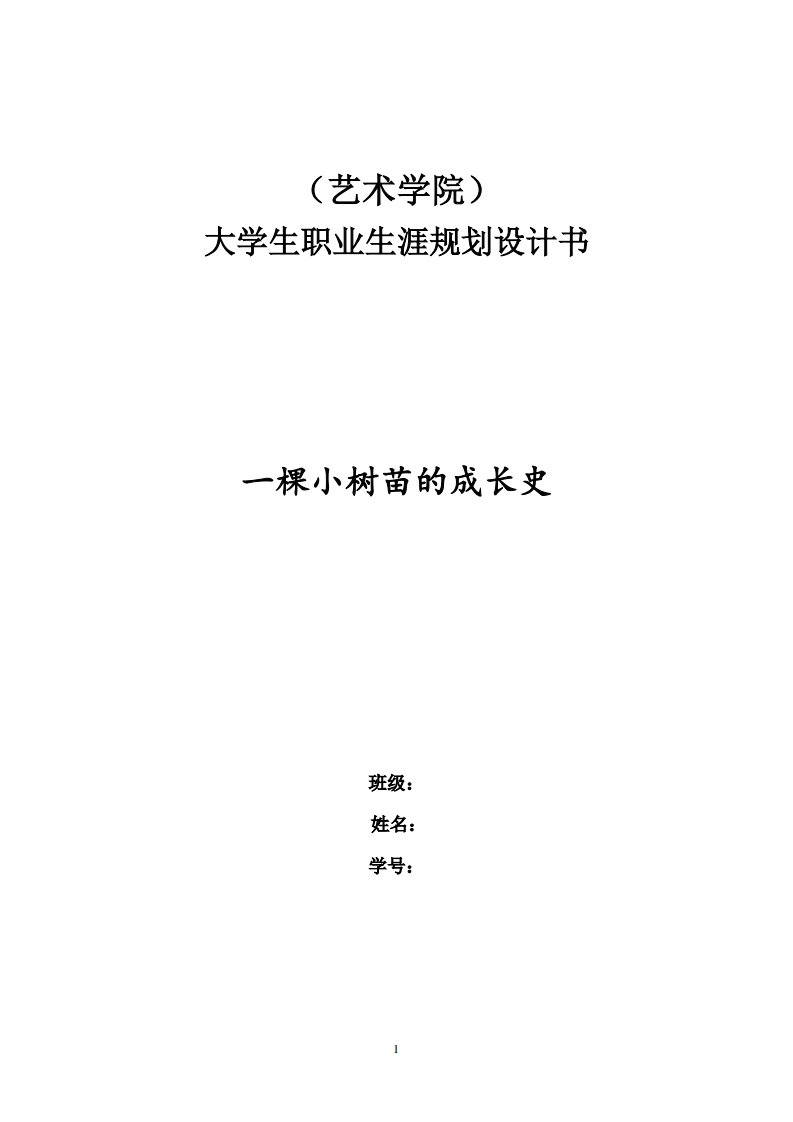 大学生职业生涯规划设计书-艺术学院平面设计