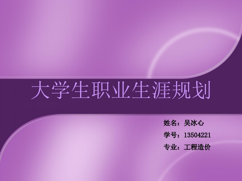 大学生职业规划【工程造价专业】