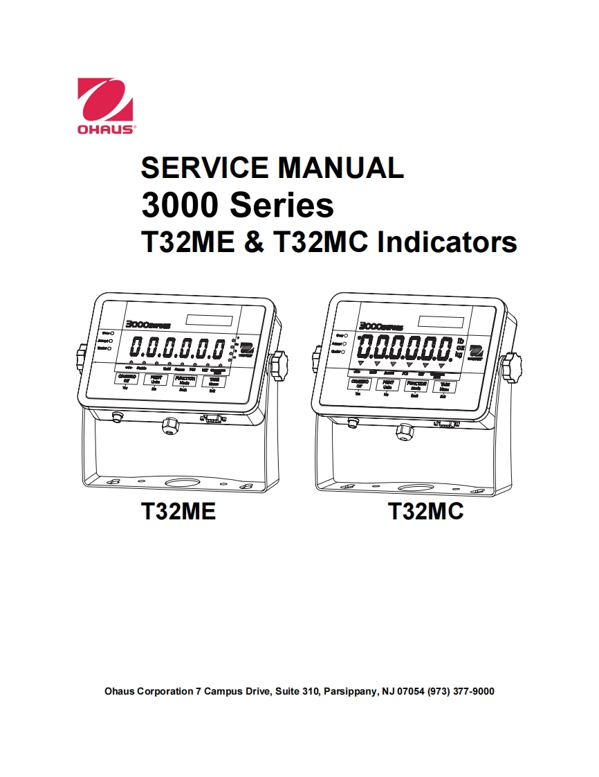 奥豪斯Ohaus-T32ME-T32MC-Indicator-Technical-Manual电子天平维修手册