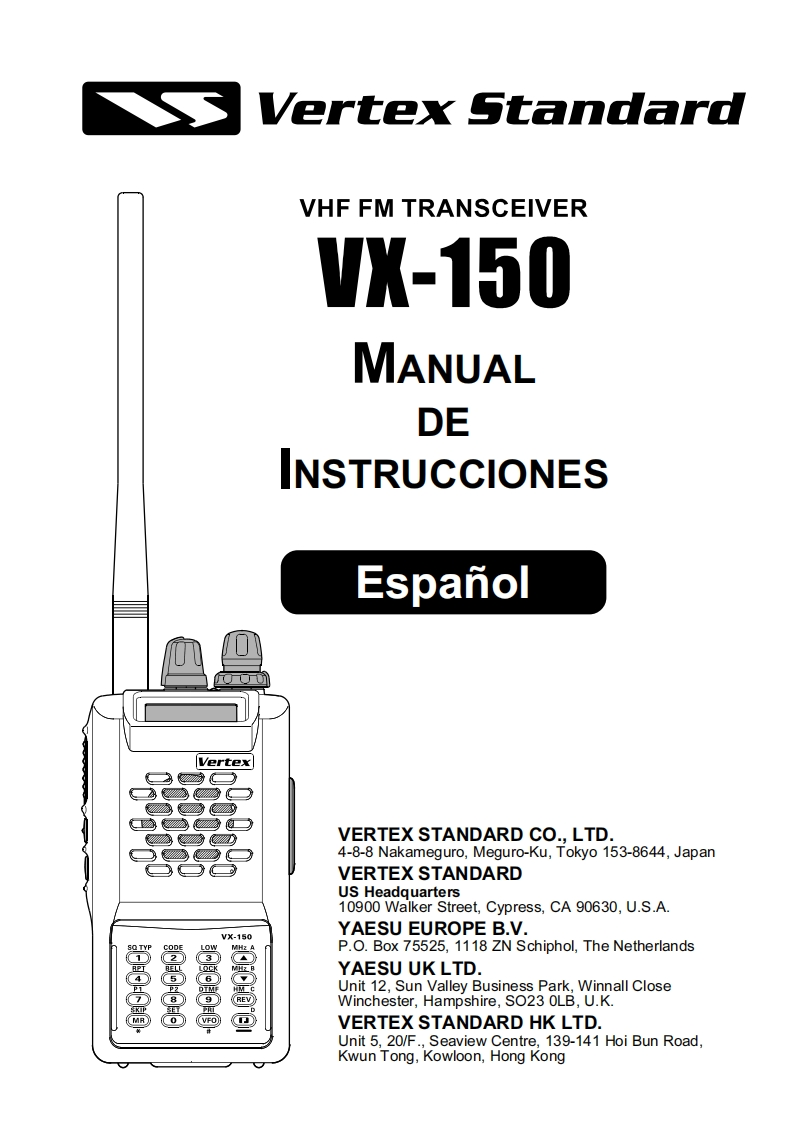 威泰克斯VERTEX-vx-150-操作说明手册-es