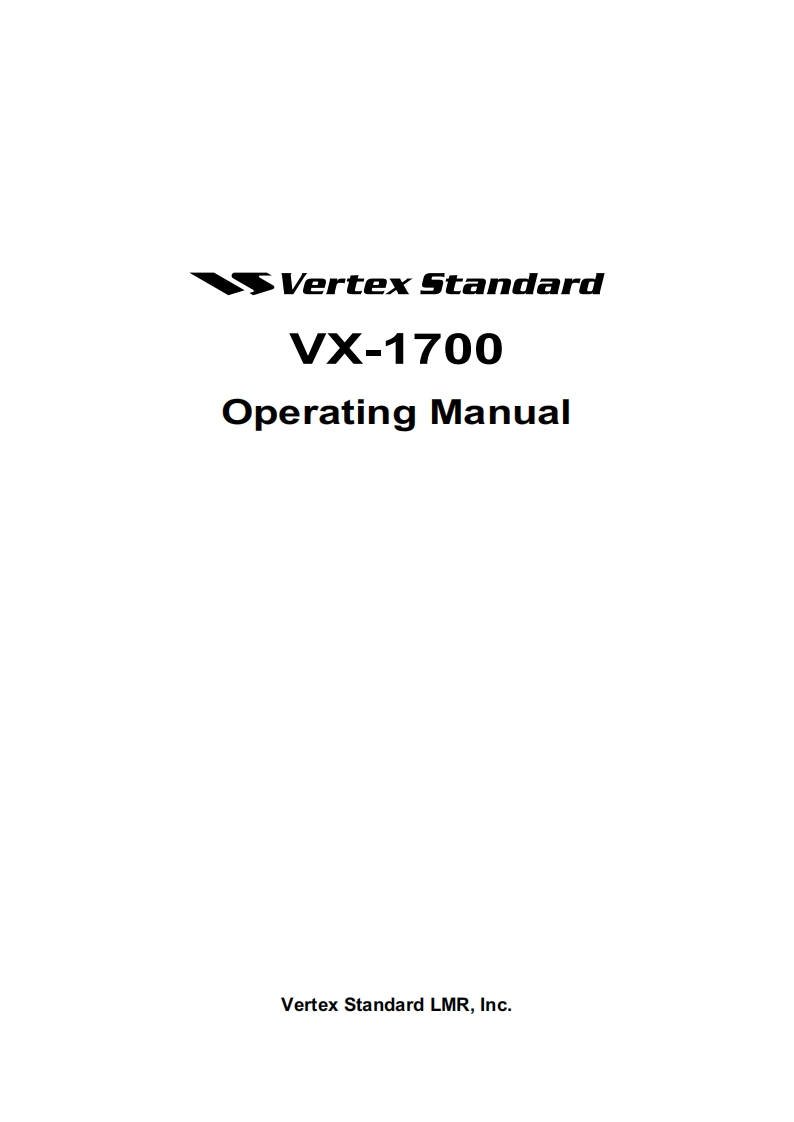 威泰克斯Vertex_VX-1700_series_USA_version_user操作说明书手册