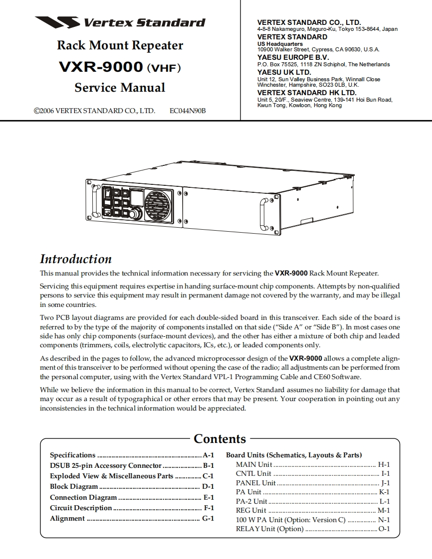威泰克斯Vertex_VXR-9000_VHF_serv维修手册含电器原理图