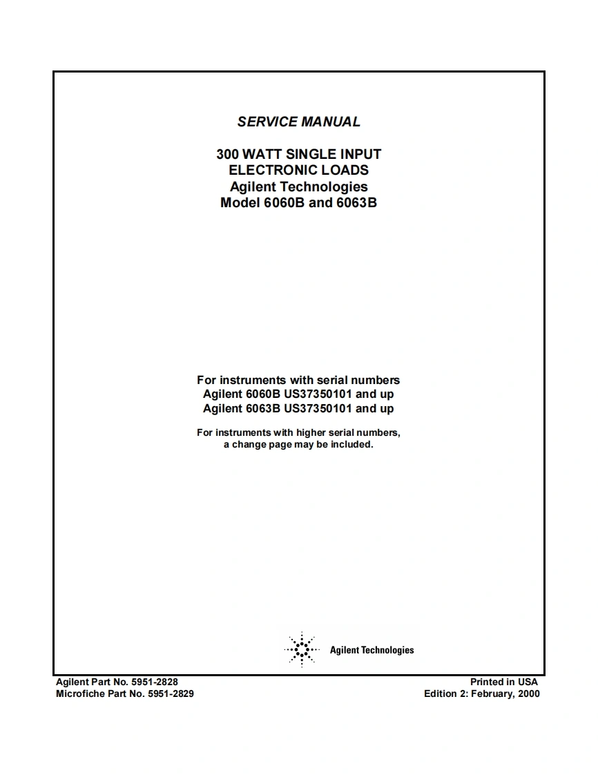 安捷伦HP-6060B--63B-Service维修手册含电器原理图