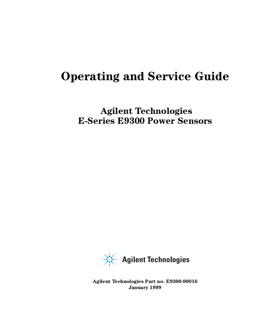 安捷伦HP-E9300-Series-Users-Guide维修手册含电器原理图