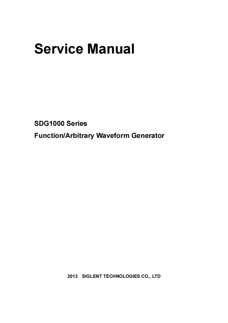 安捷伦SDG1000_ServiceManual_en维修手册含电器原理图
