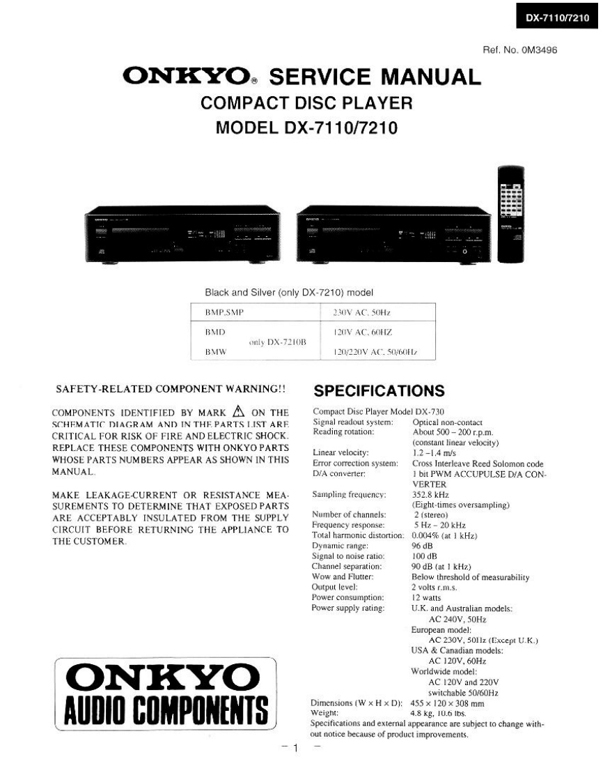 安桥onkyo_dx-7110_7210_sm维修手册