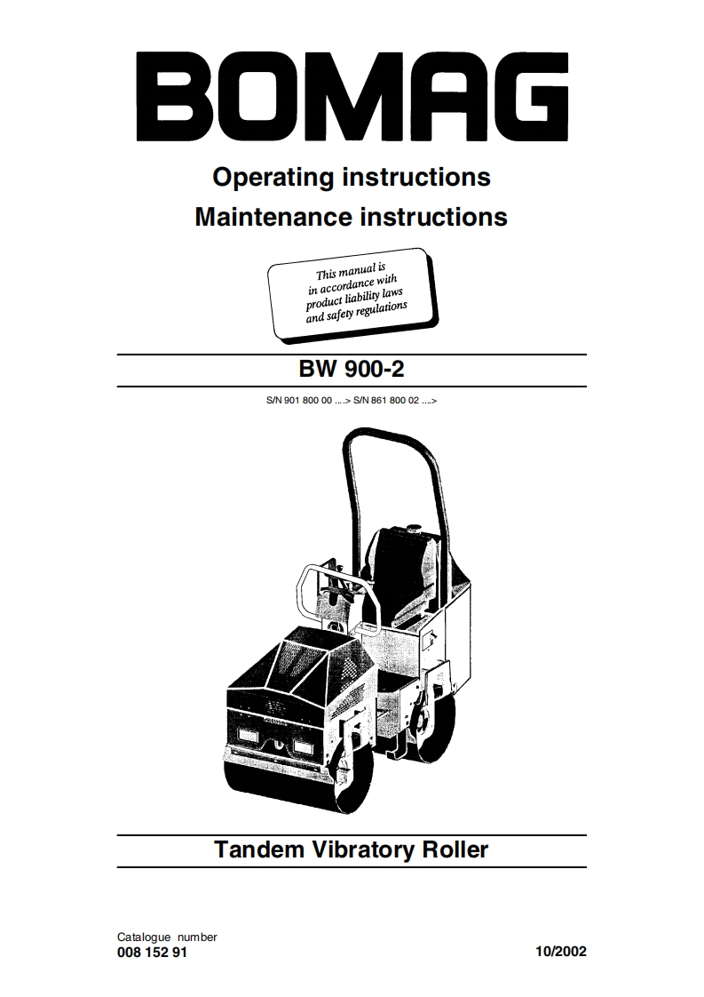 宝马格BW900操作与维护手册