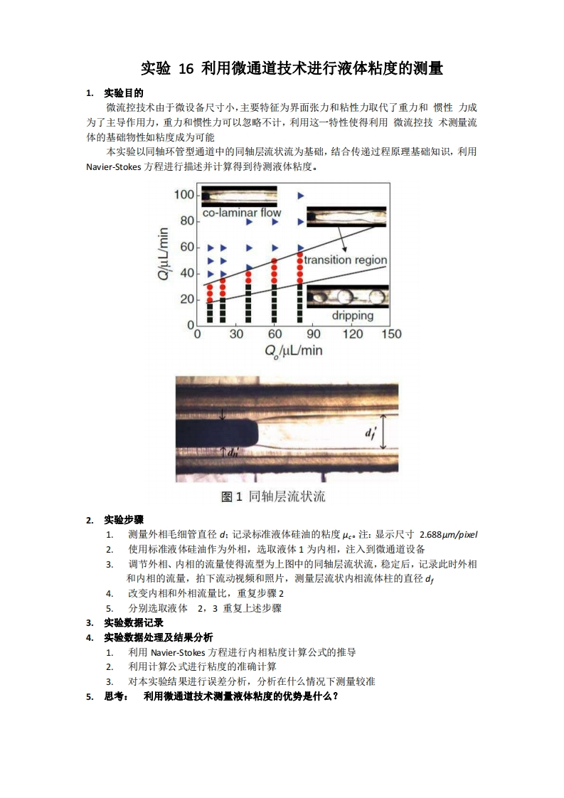 实验16微通道实验