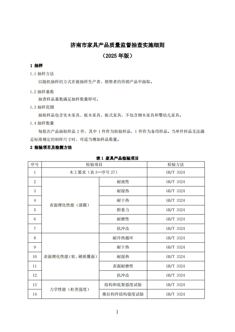 家具用品质量检验参考（2025年版）