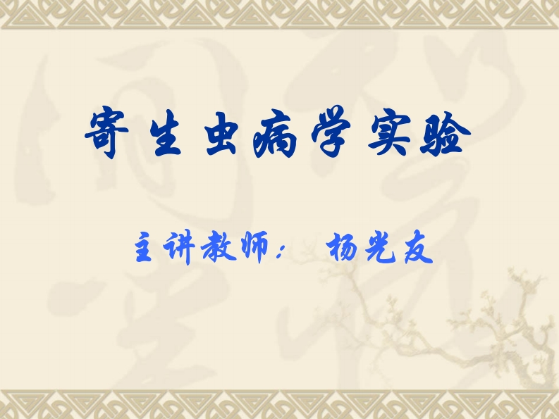 寄生虫病学实验