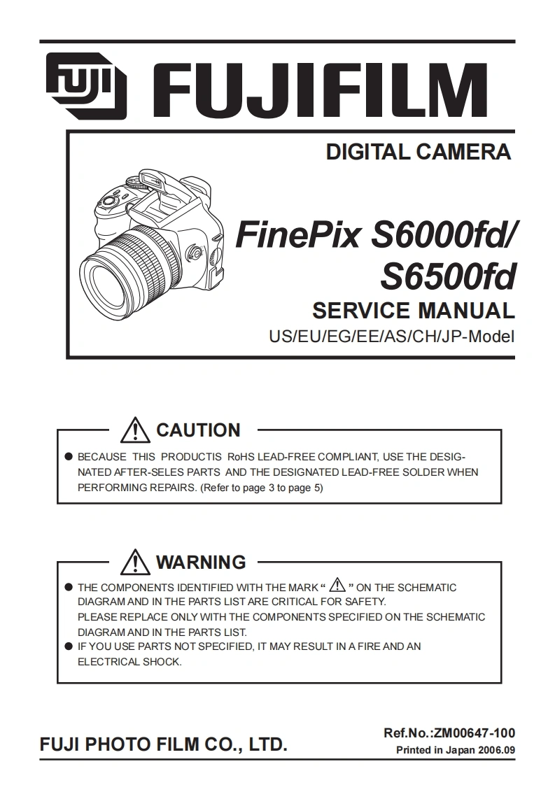 富士FUJI-FILM-S6000fd_S6500fd数码相机维修使用图纸手册