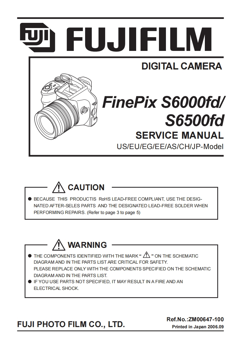 富士FUJI-FILM-S6000fd_S6500fd数码相机维修使用图纸手册