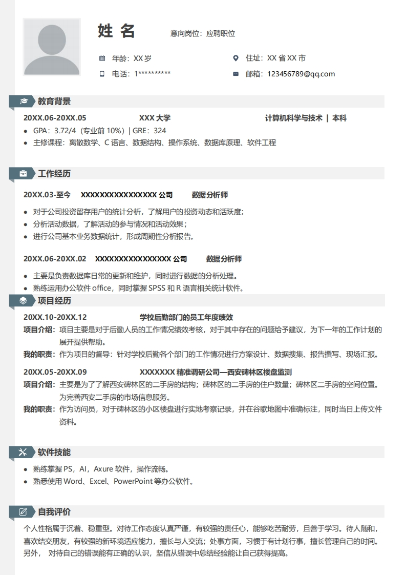 市场运营简历标准通用模板-7