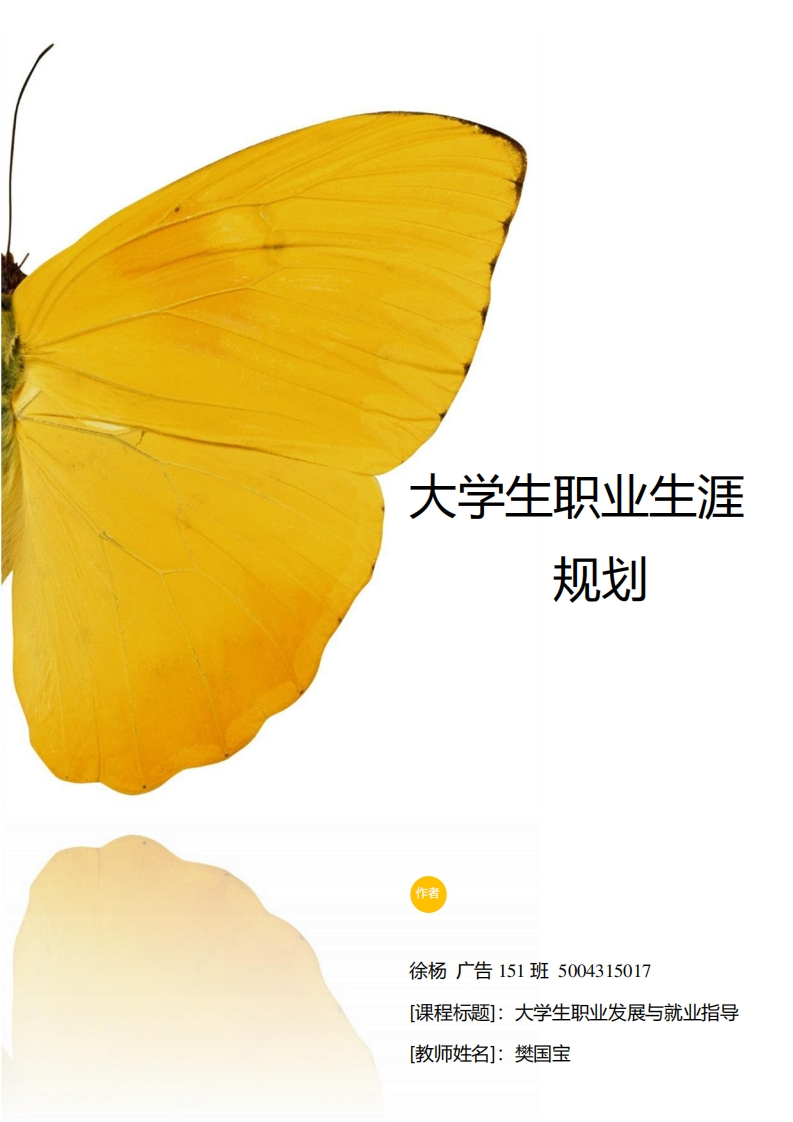 广告学-职业职业生涯规划