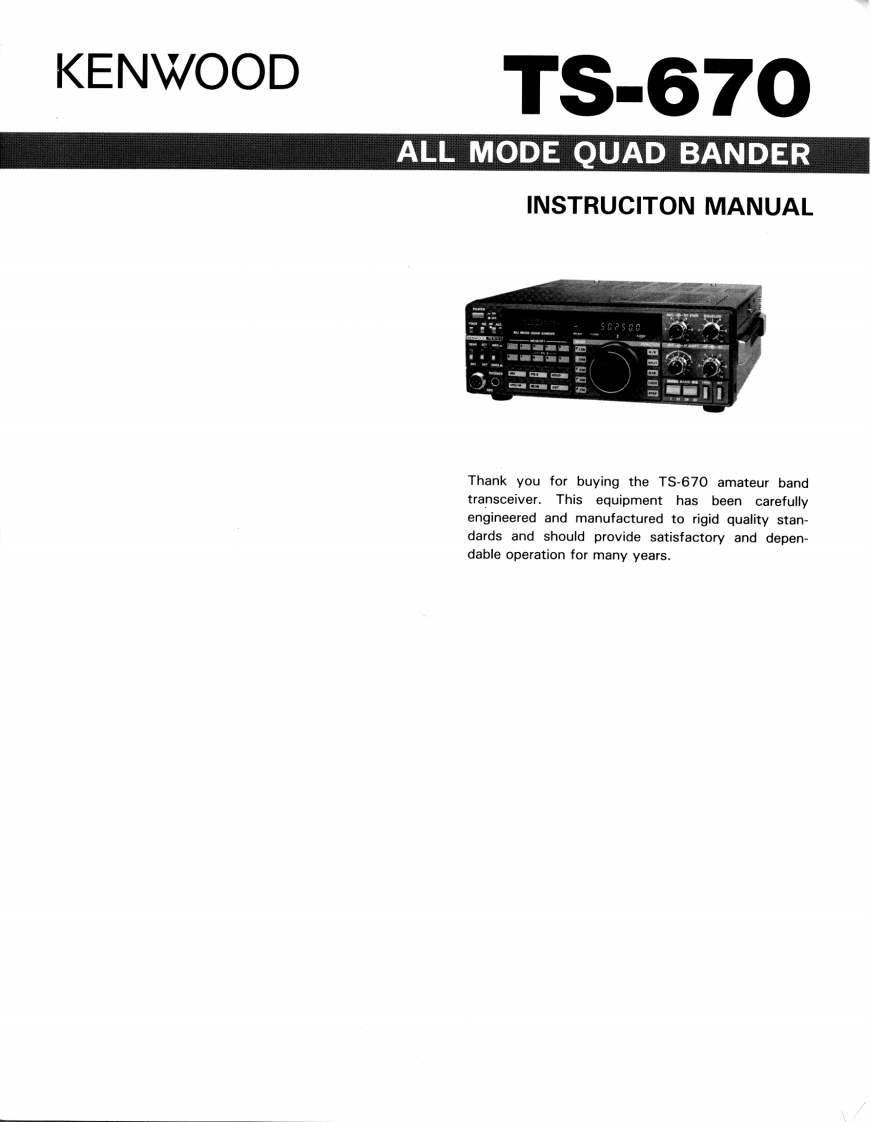建武Kenwood_TS-670_Manual操作说明书手册-找手册网