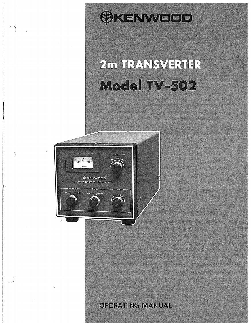 建武Kenwood_TV-502_Manual操作说明书手册