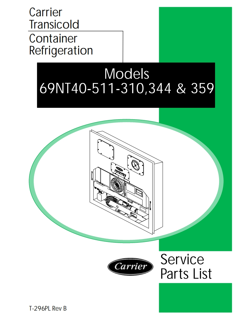 开利69NT40_511-310_344_359集装箱制冷机组维修手册