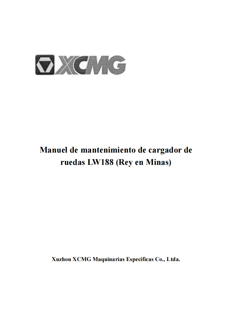 徐工装载机维修手册XCMG-LW188-Wheel-Loader-Maintenance-Manual
