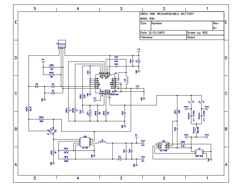 微软XBOXONE1556PnCPackDRAFT维修电气原理图手册