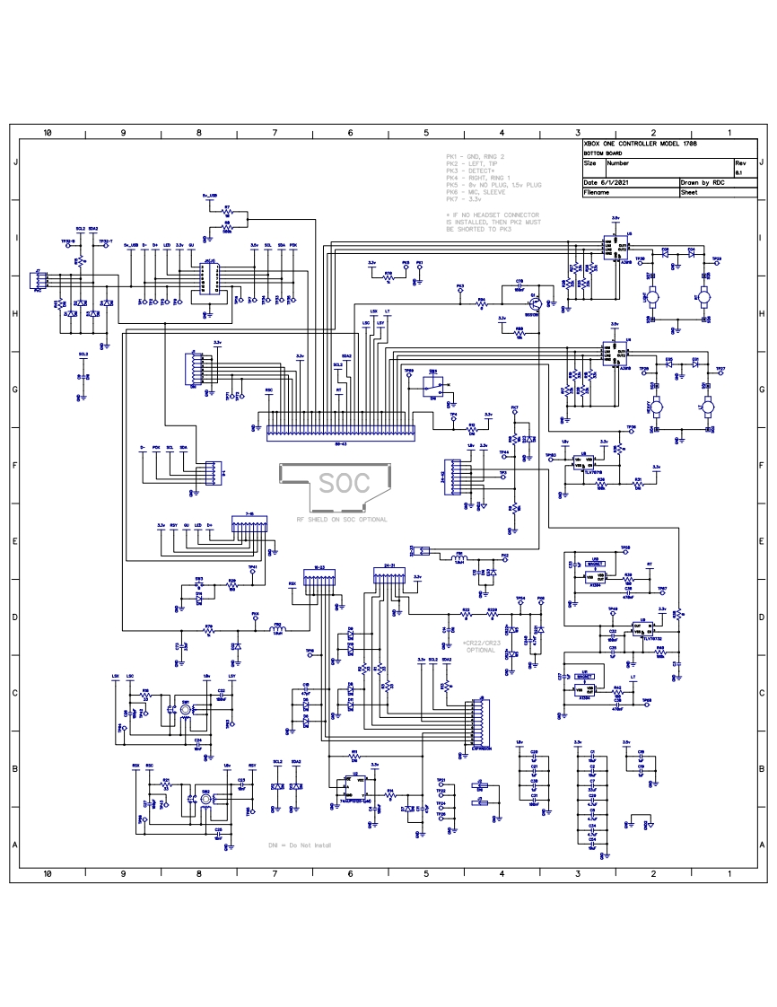 微软XBOXONE1708BOTTOMBOARD维修电气原理图手册