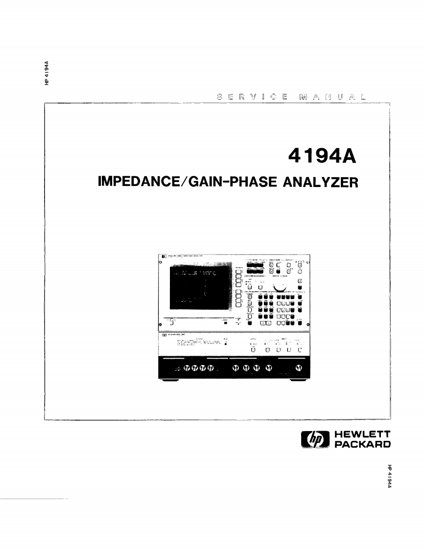 惠普03_HP_4194A_Service维修维护操作电器原理图手册_Manual