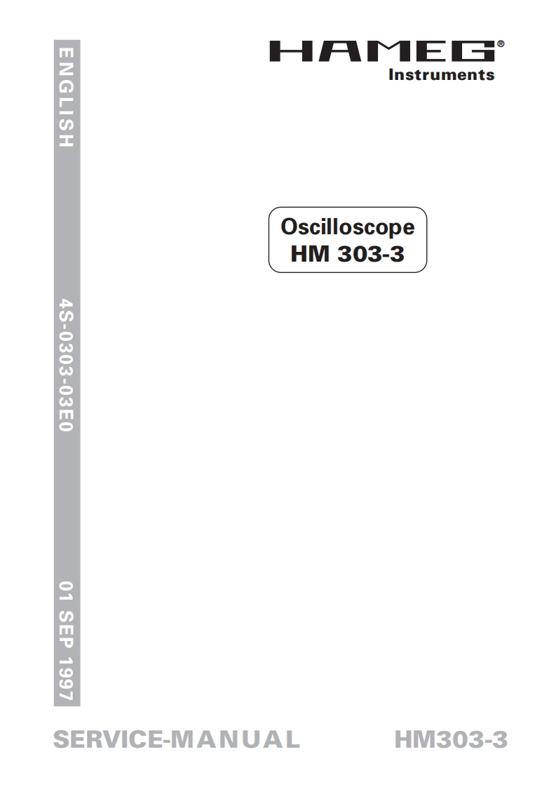 惠美HAMEG-HM303示波器维修图纸手册电器原理图