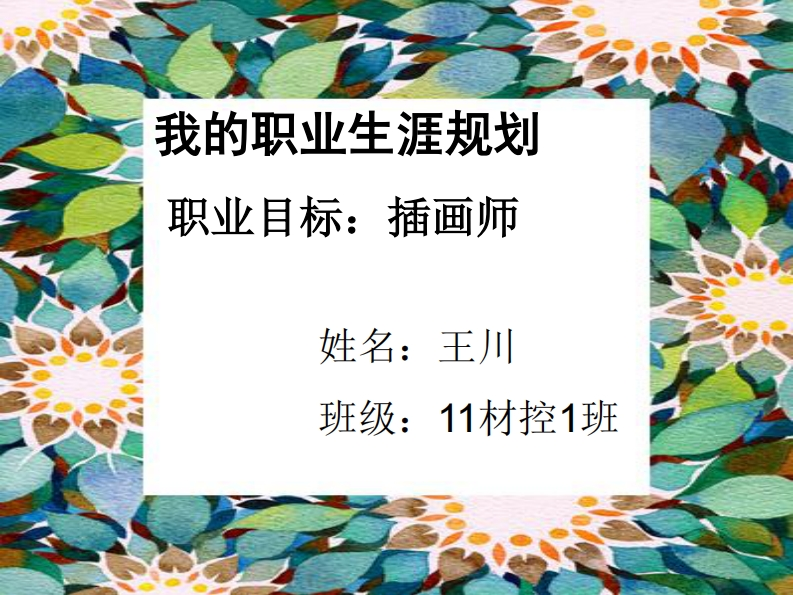我的大学职业发展规划指导——插画师