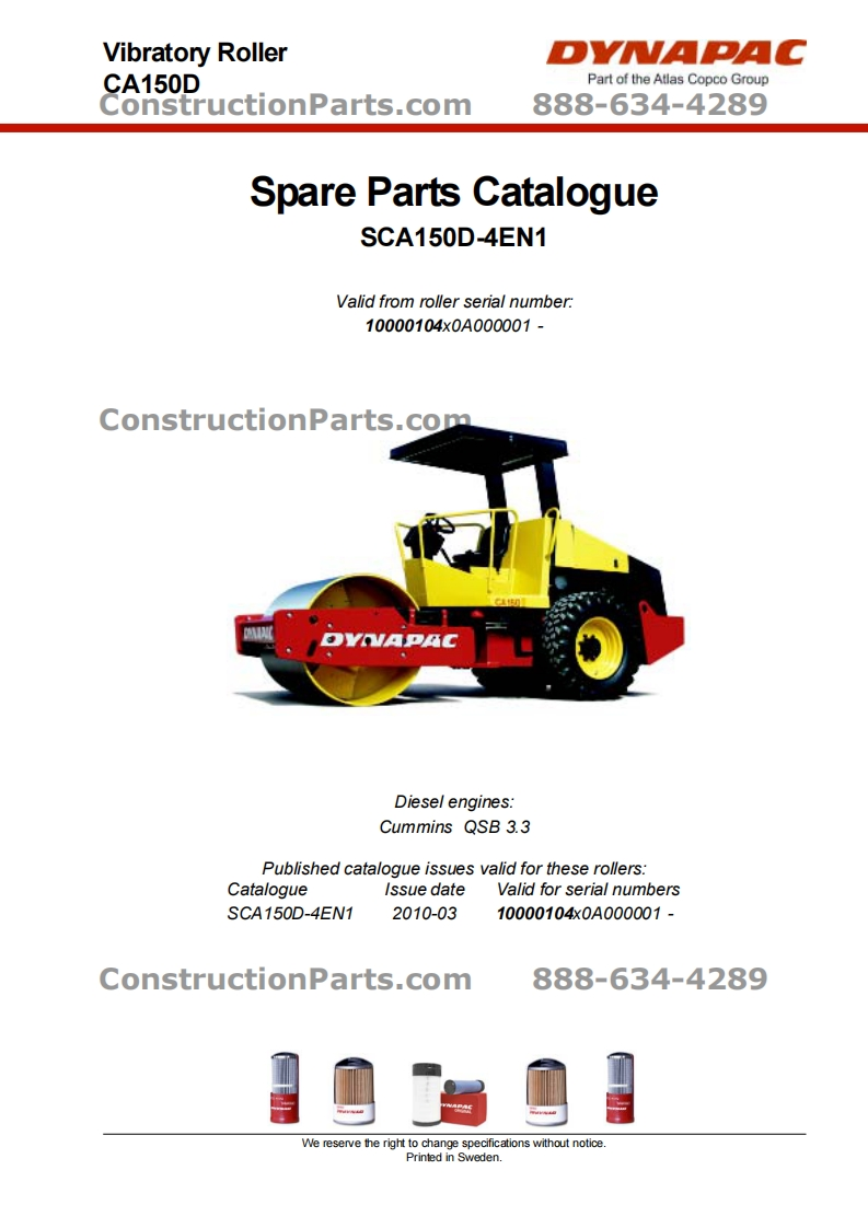 戴纳派克DYNAPAC-CA150D零部件手册