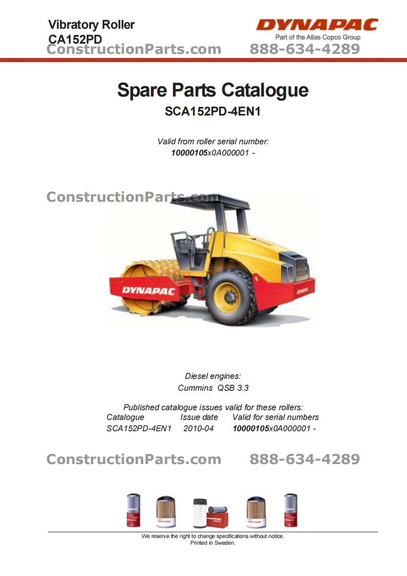 戴纳派克DYNAPAC-CA152PD零部件手册