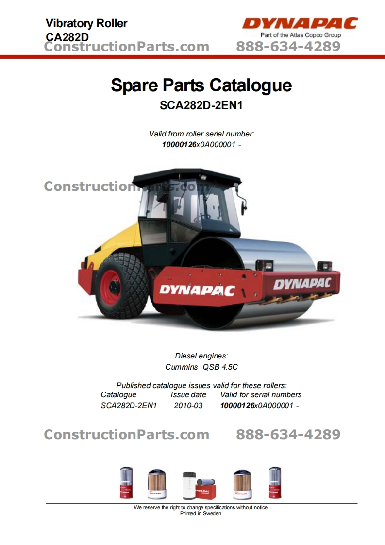 戴纳派克DYNAPAC-CA282D零部件手册
