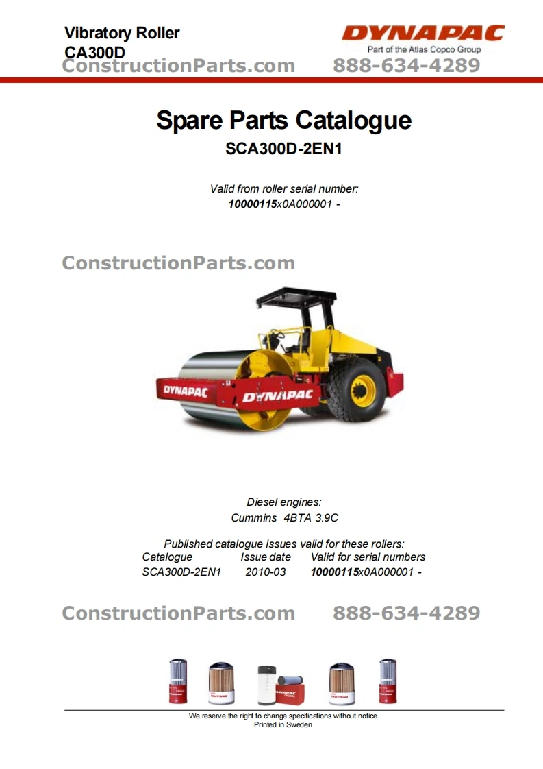戴纳派克DYNAPAC-CA300D零部件手册