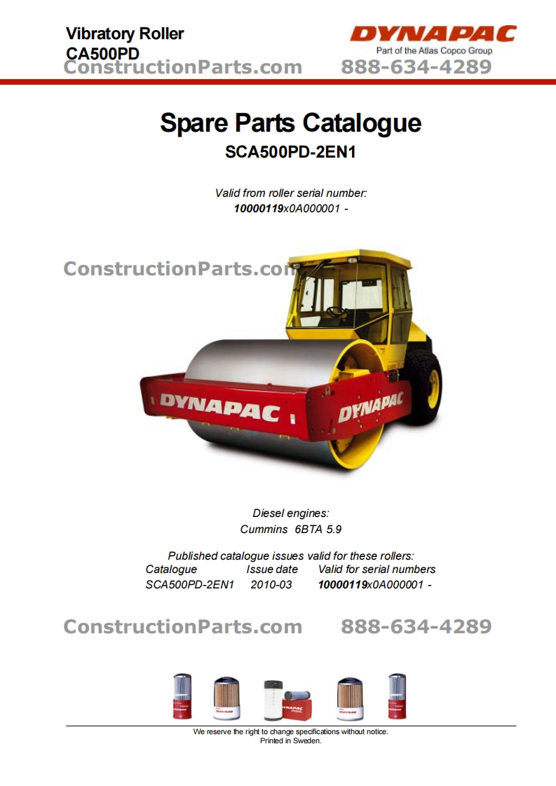 戴纳派克DYNAPAC-CA500PD零部件手册