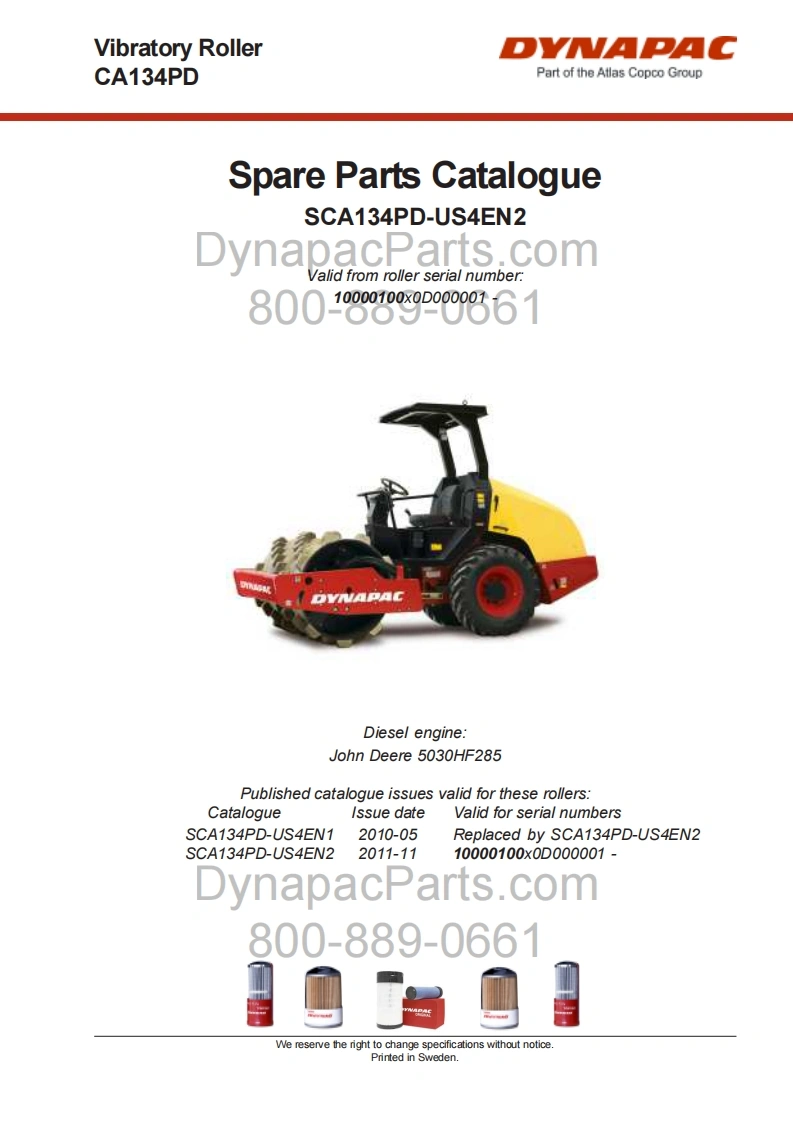戴纳派克DYNAPACCA-134-Spare-Parts-Catalogue-SCA134PD-US4EN2零部件手册-找手册网