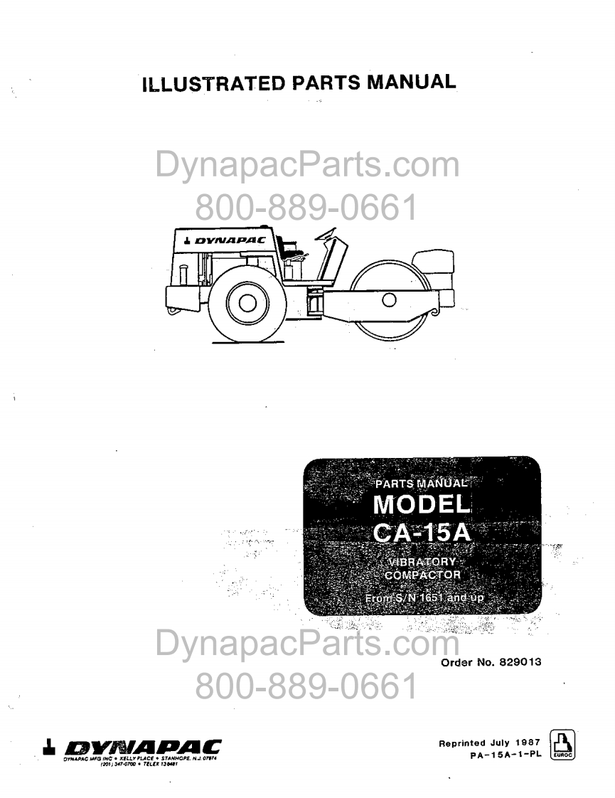 戴纳派克DYNAPACCA-15-Spare-Parts-Catalogue-PA-15A-PL零部件手册