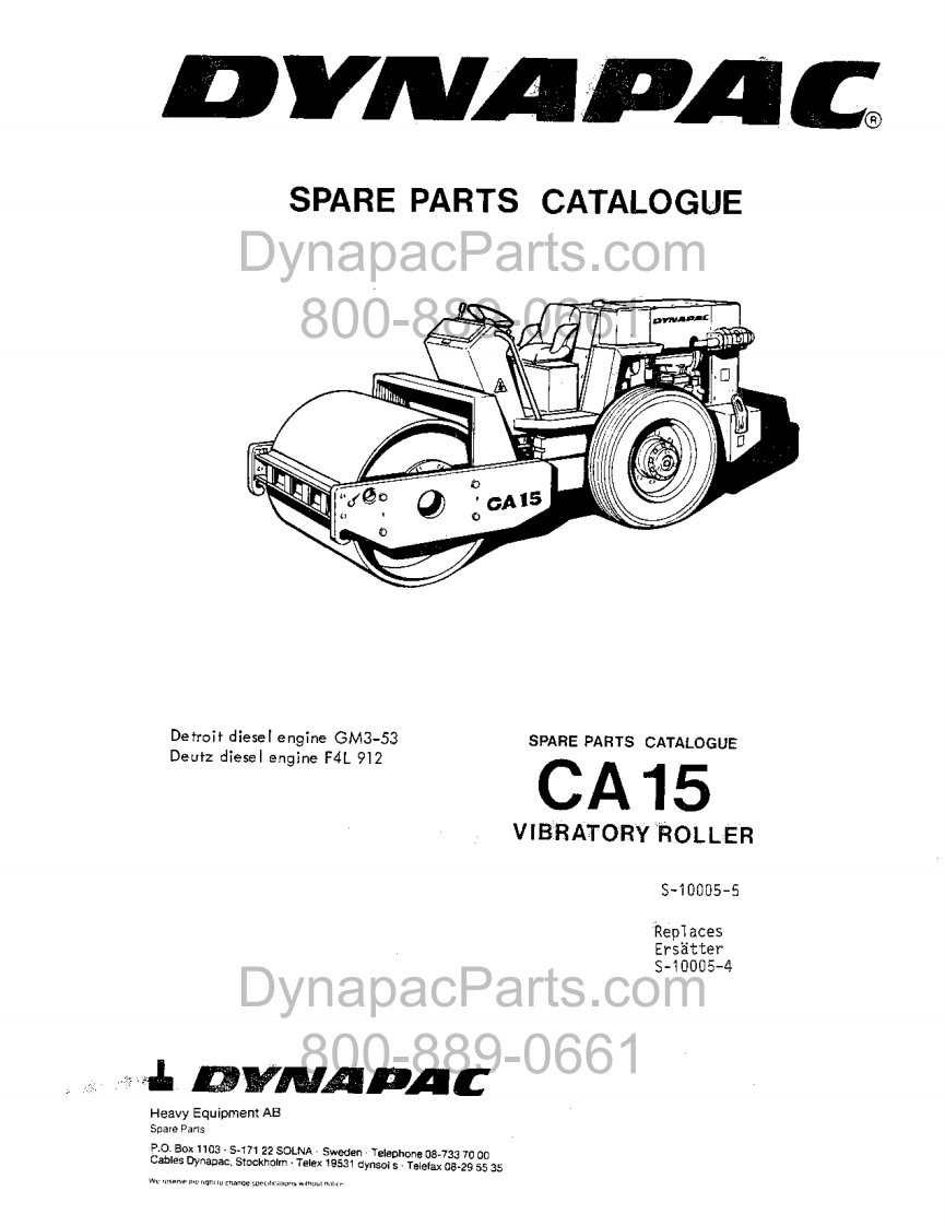 戴纳派克DYNAPACCA-15-Spare-Parts-Catalogue-S-10005-5零部件手册-找手册网