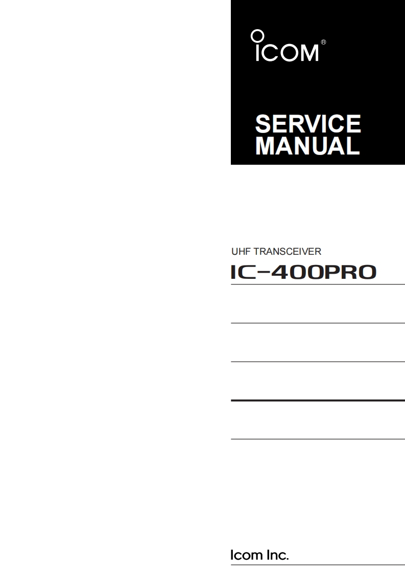 手册编号102：Icom_IC-400Pro_维修说明书手册