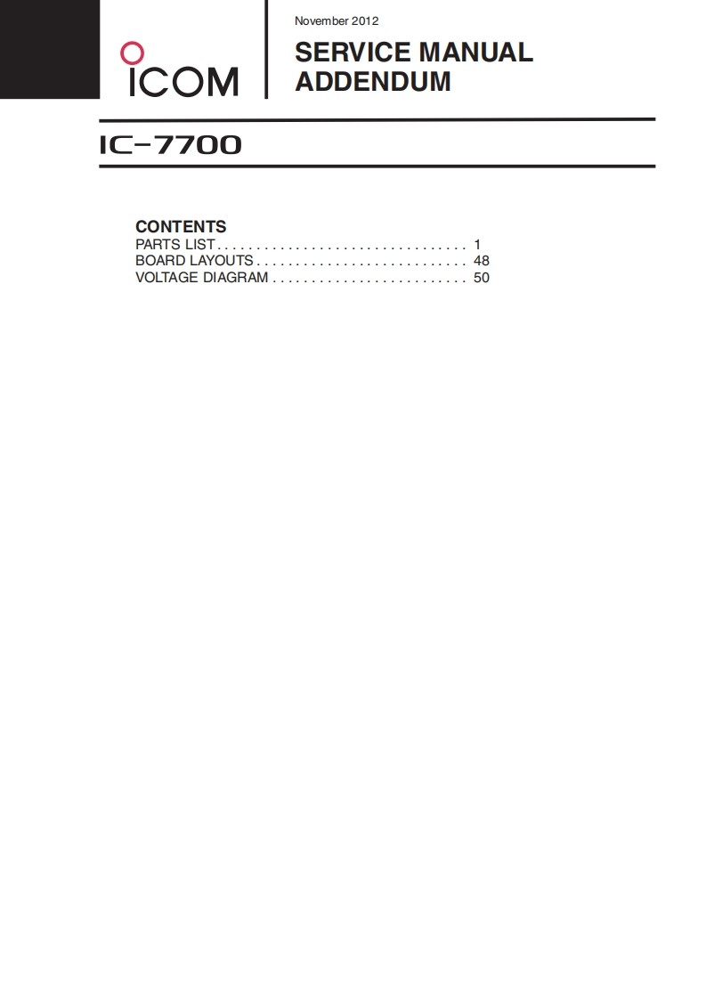手册编号124：ICOM-IC-7700_维修说明书手册_addendum_Nov_2012