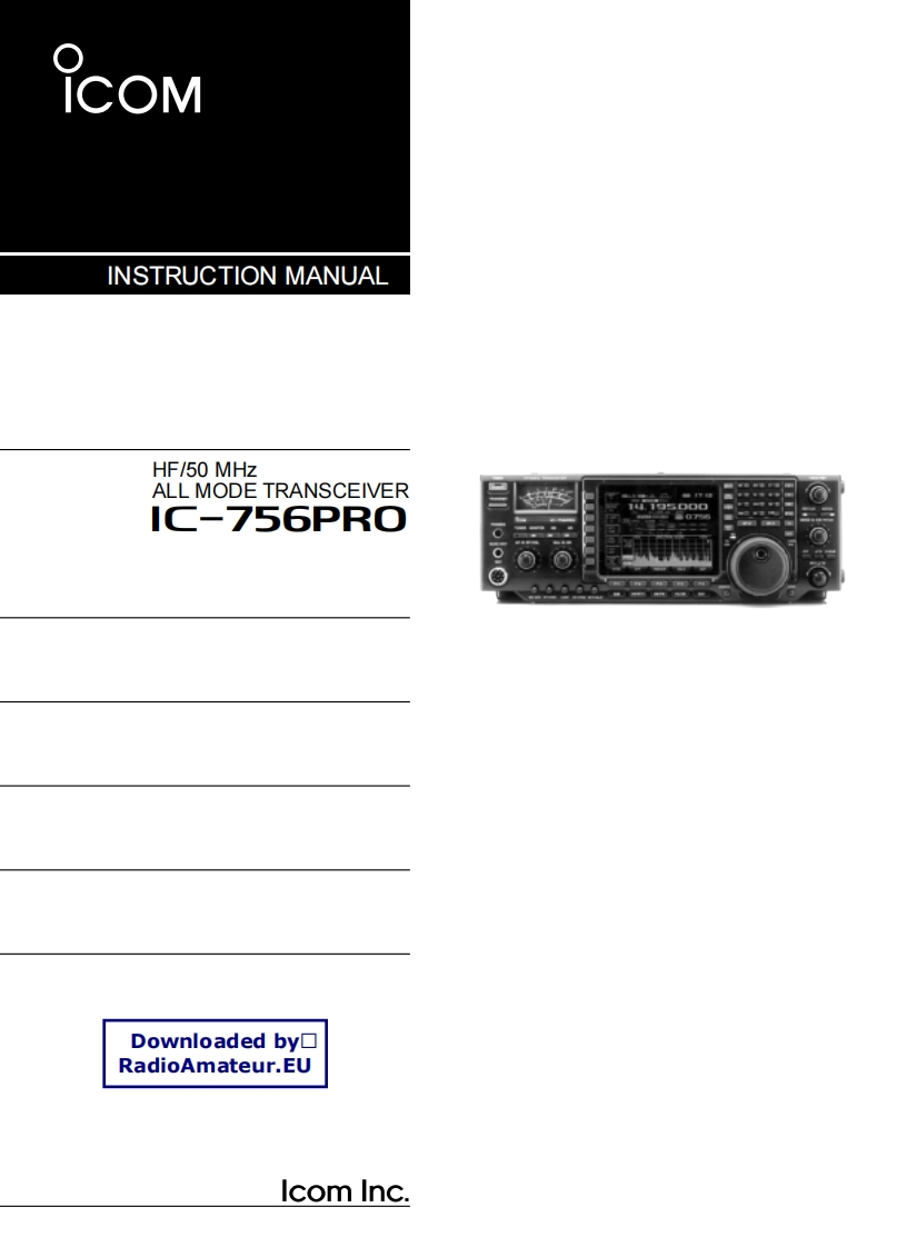 手册编号135：ICOM-IC-756Pro_使用说明书手册-找手册网