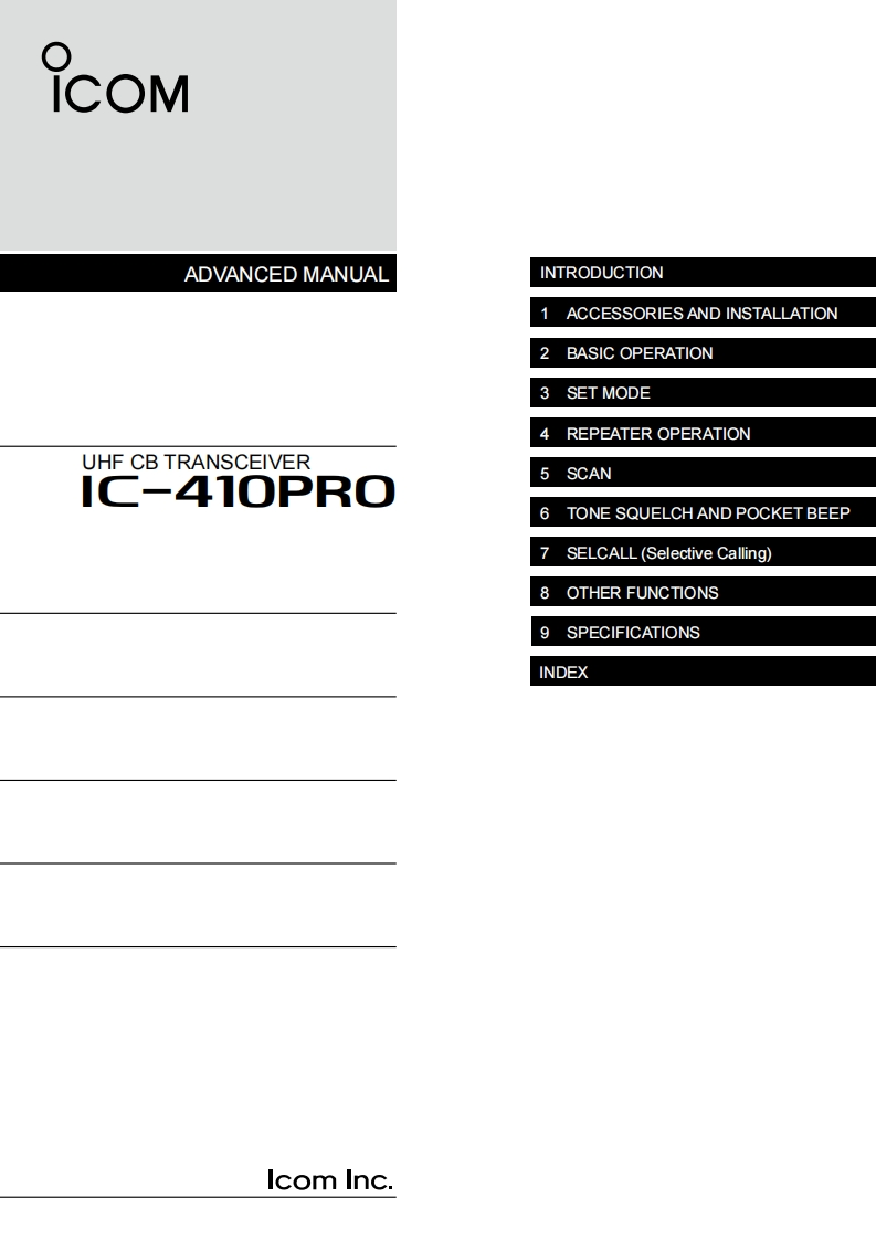 手册编号158：Icom_IC-410Pro_advanced_使用说明书手册_2015