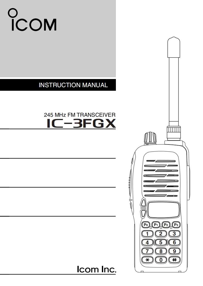 手册编号172：Icom_IC-3FGX_使用说明书手册_2000