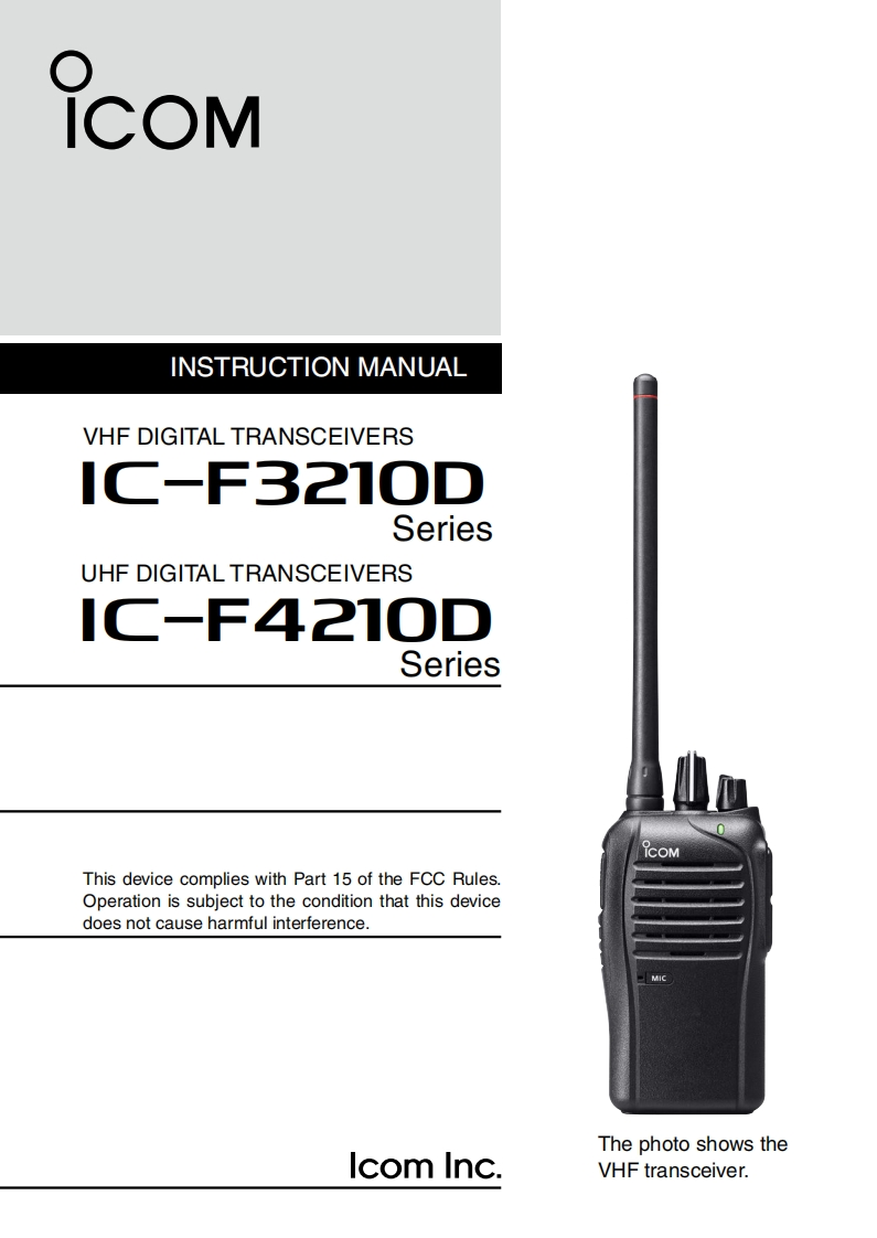 手册编号174：Icom_IC-F3210D_series_IC-F4210D_series_使用说明书手册