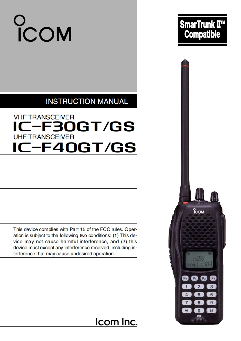 手册编号192：Icom_IC-F30GS_T_IC-F40GS_T_使用说明书手册_2000-找手册网