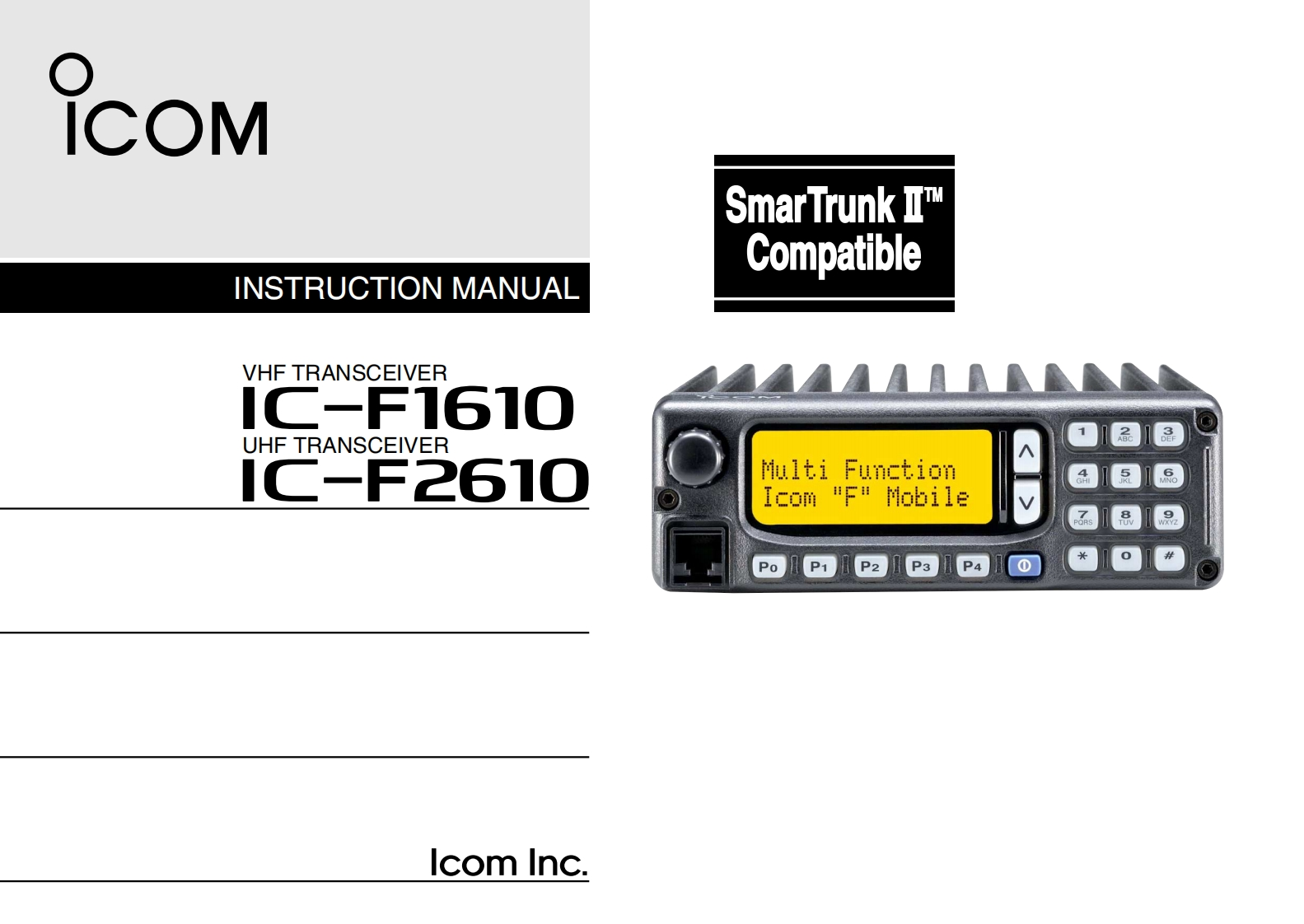 手册编号205：Icom_IC-F1610_IC-F2610_使用说明书手册_1998