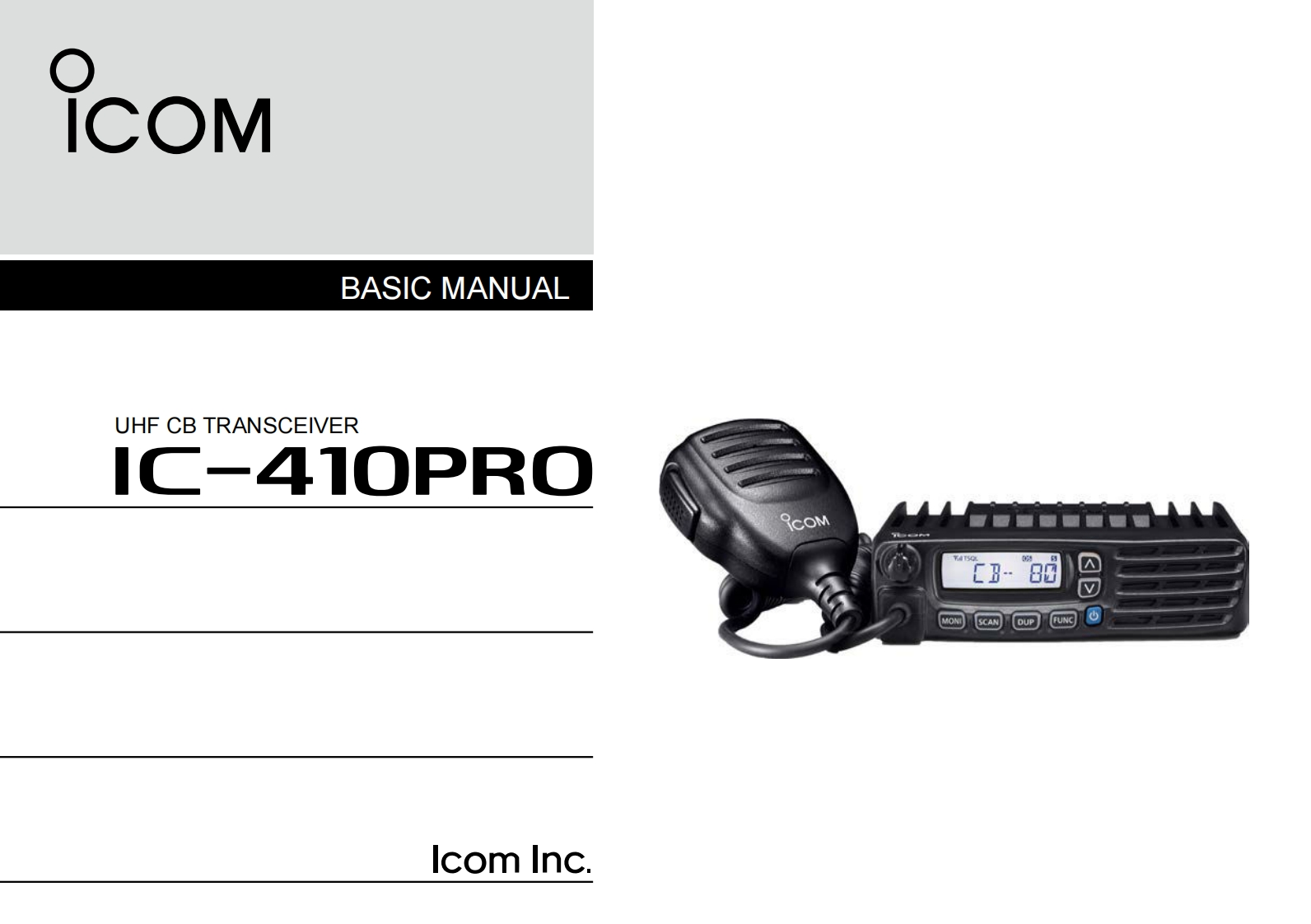 手册编号207：Icom_IC-410Pro_basic_使用说明书手册_2018-找手册网