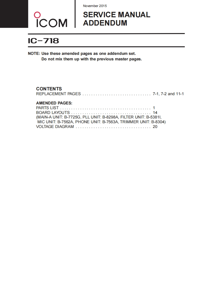 手册编号259：ICOM-IC-718_维修说明书手册_addendum_2015-找手册网